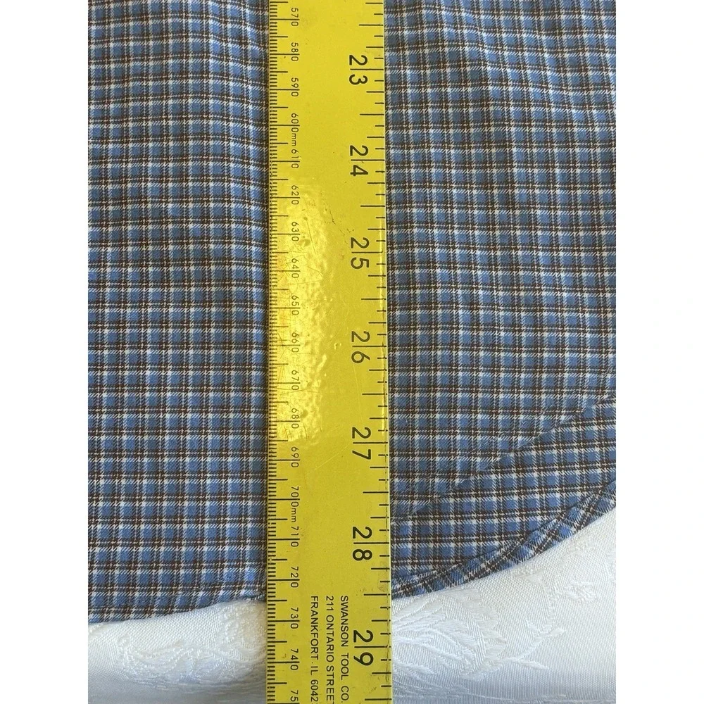 Polo Ralph Lauren Shirt Mens M Blue‎ Plaid Classic Fit Performance Long Sleeve